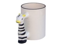 MKB 11 Чашка белая с ручкой в виде зебры для термосублимациии