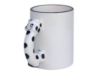 MKB 12 Чашка белая с ручкой в виде собаки для термосублимациии (2 сорт)