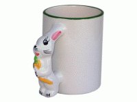 MKB 13 Чашка белая с ручкой в виде зайца для термосублимациии (2 сорт)