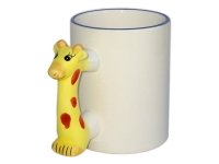 MKB 19 Чашка белая с ручкой в виде жирафа для термосублимациии(2сорт)