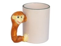 MKB 20 Чашка белая с ручкой в виде обезьяны для термосублимациии