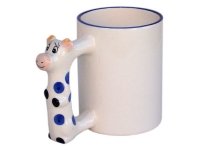 MKB 26 Чашка белая с ручкой в виде быка для термосублимациии