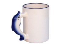 MKB 30 Чашка белая с ручкой в виде дельфина для термосублимациии